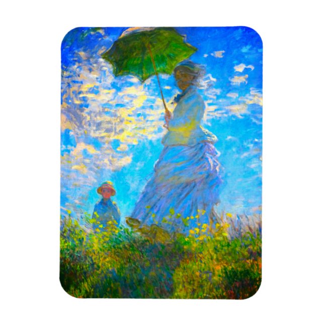 Imán Monet Woman con una sombrilla (Vertical)