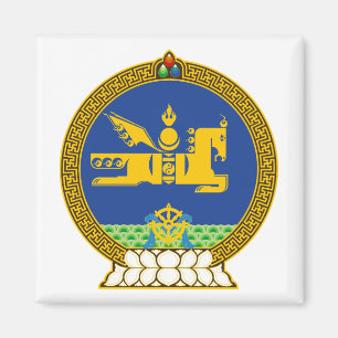 Imán mongolia país escudo armas símbolo emblema bandera