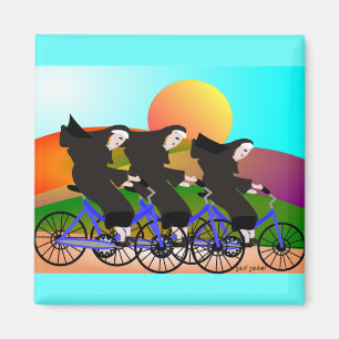 Imán Monjas en bicicletas Regalos de arte