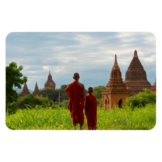 Imán Monjes con templos antiguos (Horizontal)