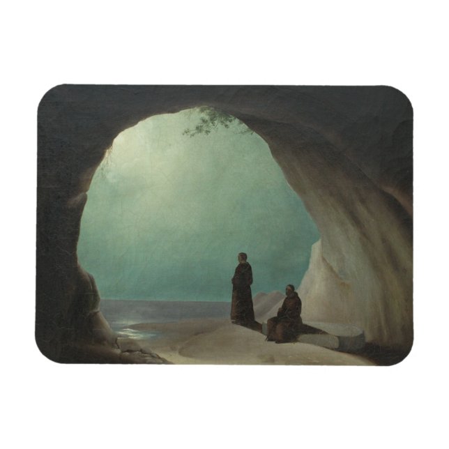 Imán Monjes solitarios en un Grotto (por Carl Blechen) (Horizontal)