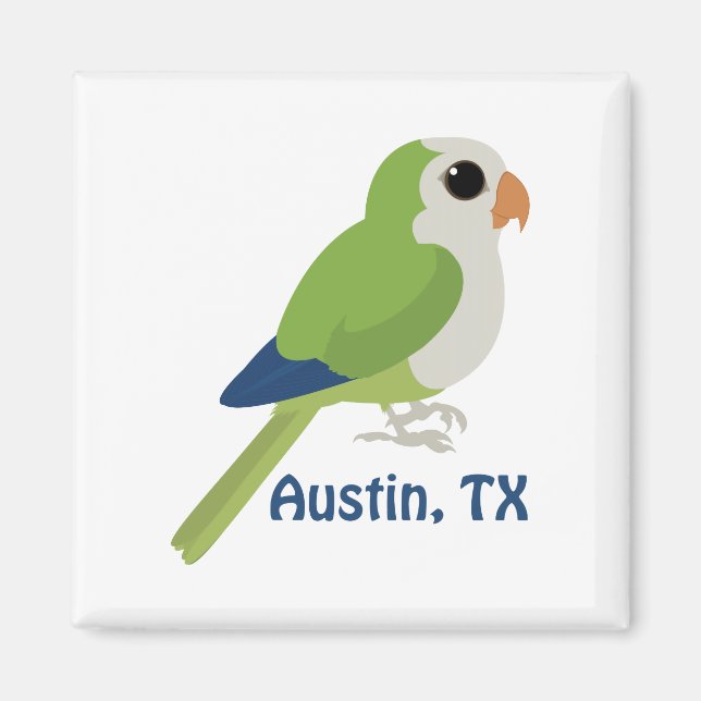 Imán Monk Parakeet - Austin, Texas (Frente)