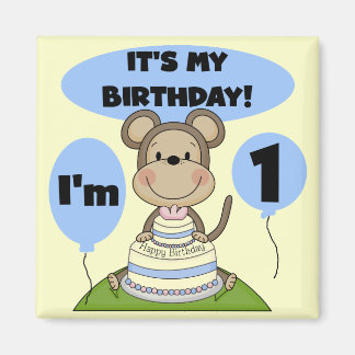 Imán Monkey Birthday Boy 1