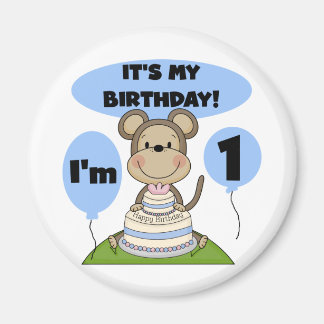 Imán Monkey Birthday Boy 1