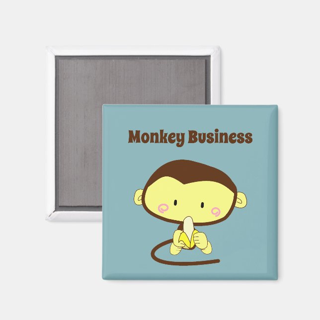 Imán Monkey Business Funny Personalizado Monkey Design (Anverso/Reverso)