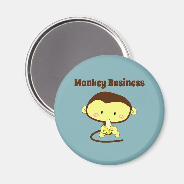 Imán Monkey Business Funny Personalizado Monkey Design (Anverso/Reverso)