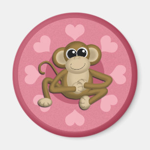 Imán Monkey Me Pink Love Magner