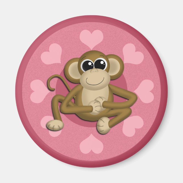Imán Monkey Me Pink Love Magner (Frente)