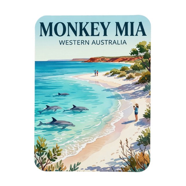 Imán Monkey Mia Australia (Vertical)