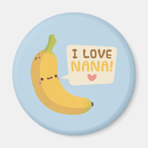 Imán Mono adorable, amo a Nana, broma de plátano