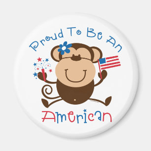 Imán Mono americano orgulloso del chica