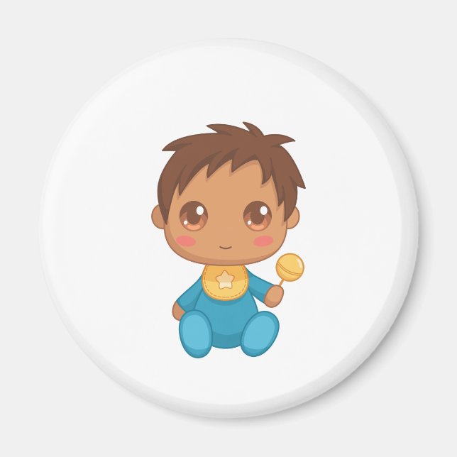 Imán Mono azul bebé (Frente)