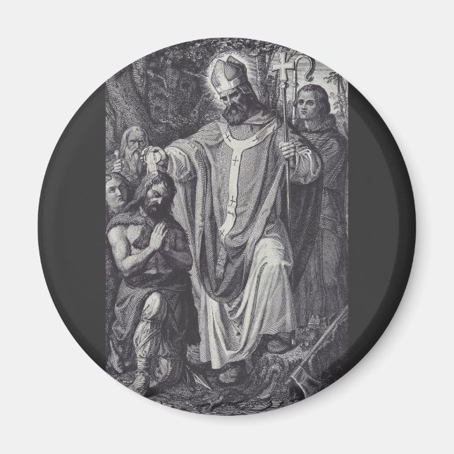 Imán Mono benedictino inglés de Saint Boniface (Frente)