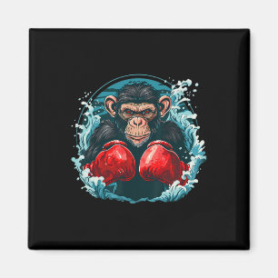 Imán Mono Boxeador Con Guantes De Boxeo Kickboxing Grac