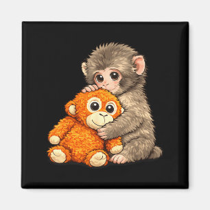 Imán Mono de golpe de meme de Internet con oso de peluc