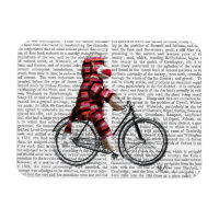 Mono de media luna en bicicleta
