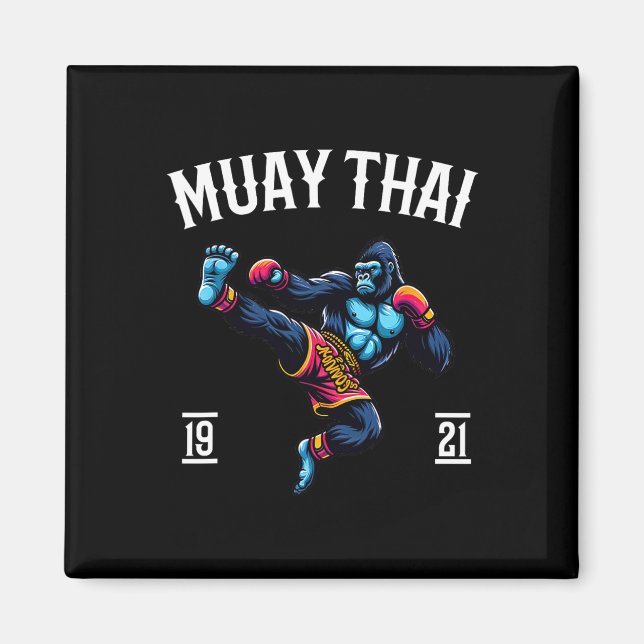 Imán Mono de Muay Thai - Kickboxing y boxeo tailandés d (Frente)