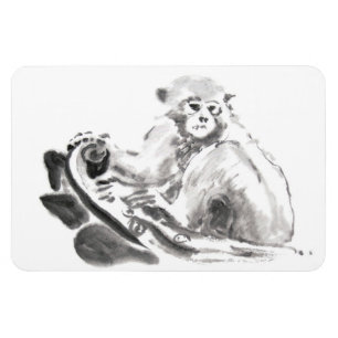 Imán Mono de pintura de lavado original Año Zodiac Magn