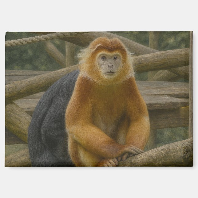 Imán Mono desnudo en refugio de Woodland (Anverso)