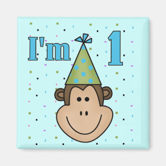 Imán Mono en Fiesta Gorra camisetas de cumpleaños 1