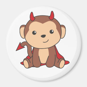 Imán Mono Halloween Cute Devil Kids Witts Costume