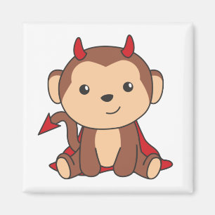 Imán Mono Halloween Cute Devil Kids Witts Costume