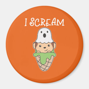 Imán Mono Halloween Fantasma I Gritar Pun de Hielo