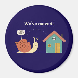 Imán Mono lindo "Nos hemos mudado" Divertido anuncio de