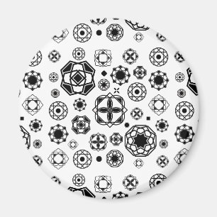 Imán Mono patrón decorativo arabesco blanco negro lindo