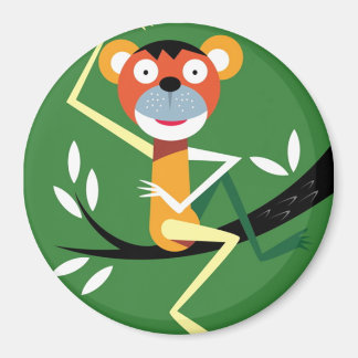 Imán Mono sentado en el árbol