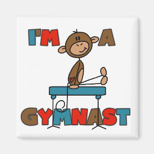 Imán Mono soy camisetas y regalos de un gimnasta