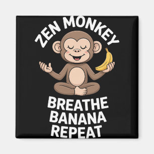 Imán Mono Zen Respira Nana Repite Yoga Divertido Medita