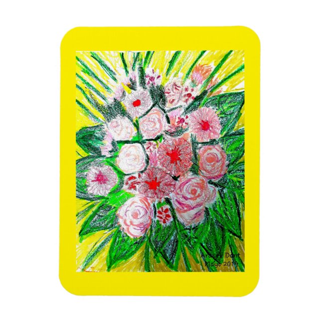 Imán Monocromático, Rosas, Dianthus caryophyllus,  Gerb (Vertical)