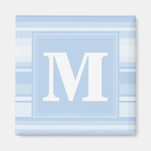 Imán Monogram baby blue stripes