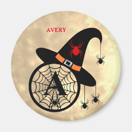 Imán Monograma A Halloween Sky Spider Nombre Magnet