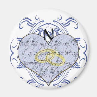Imán Monograma Boda Vow Heart