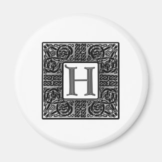 Imán Monograma Celta Plateado "H"