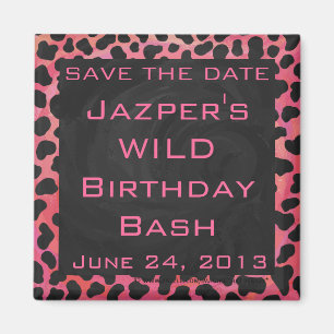 Imán Monograma dálmata negro y rojo