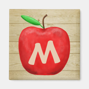 Imán Monograma de Apple Rojo