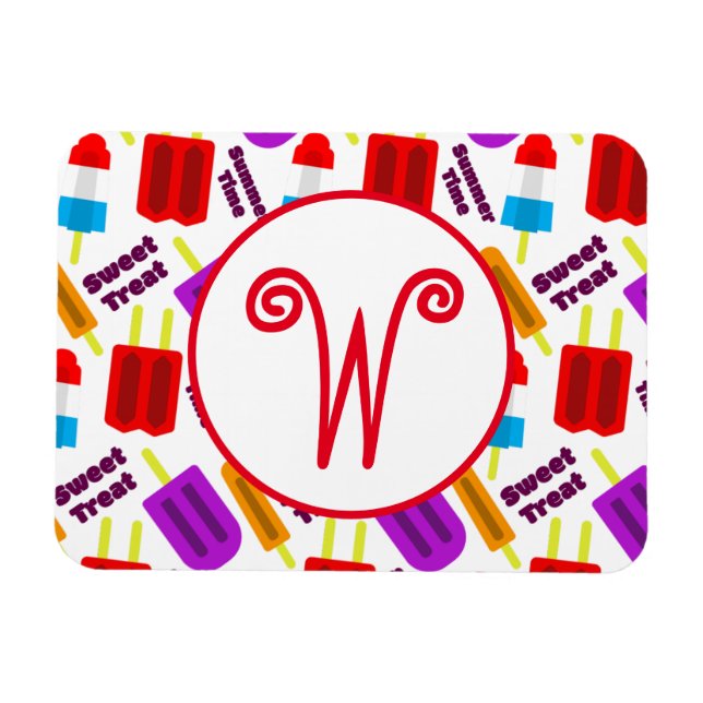 Imán Monograma de barra de jugo congelado en verano (Horizontal)