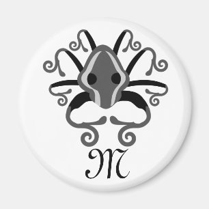 Imán Monograma de calamar gris