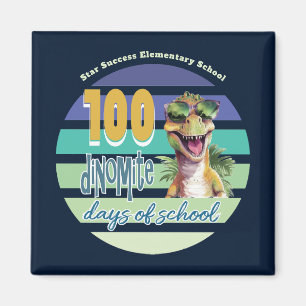 Imán Monograma de dinosaurio de 100 días de escuela
