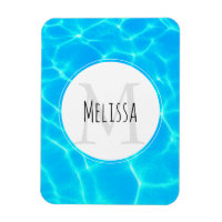 Monograma de foto de agua de piscina azul transpar