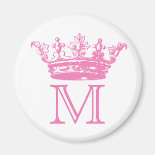 Imán Monograma de la corona del vintage