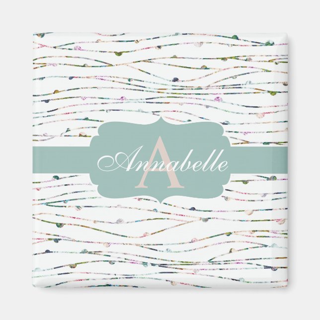 Imán Monograma de la Moda de cabaña de ramas de pintura (Frente)