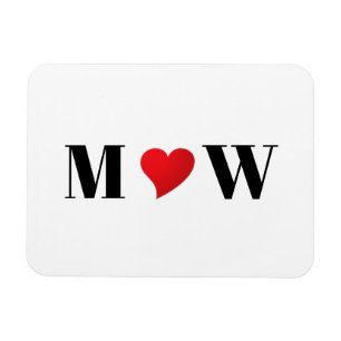 Imán Monograma de la pareja de personalizados de corazó