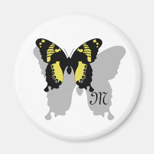 Imán Monograma de la sombra de las mariposas de Jamaica