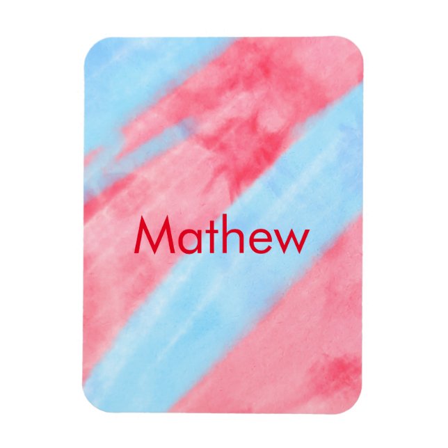 Imán monograma de letra inicial simple agrega tu nombre (Vertical)