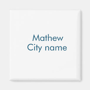 Imán monograma de letra inicial simple agregar su nombr