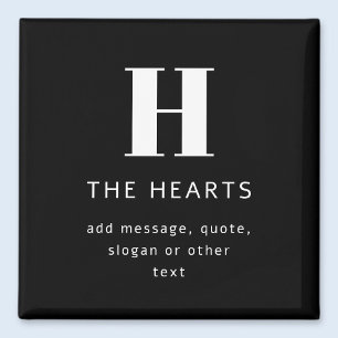 Imán Monograma de nombre y mensaje moderno editable   N